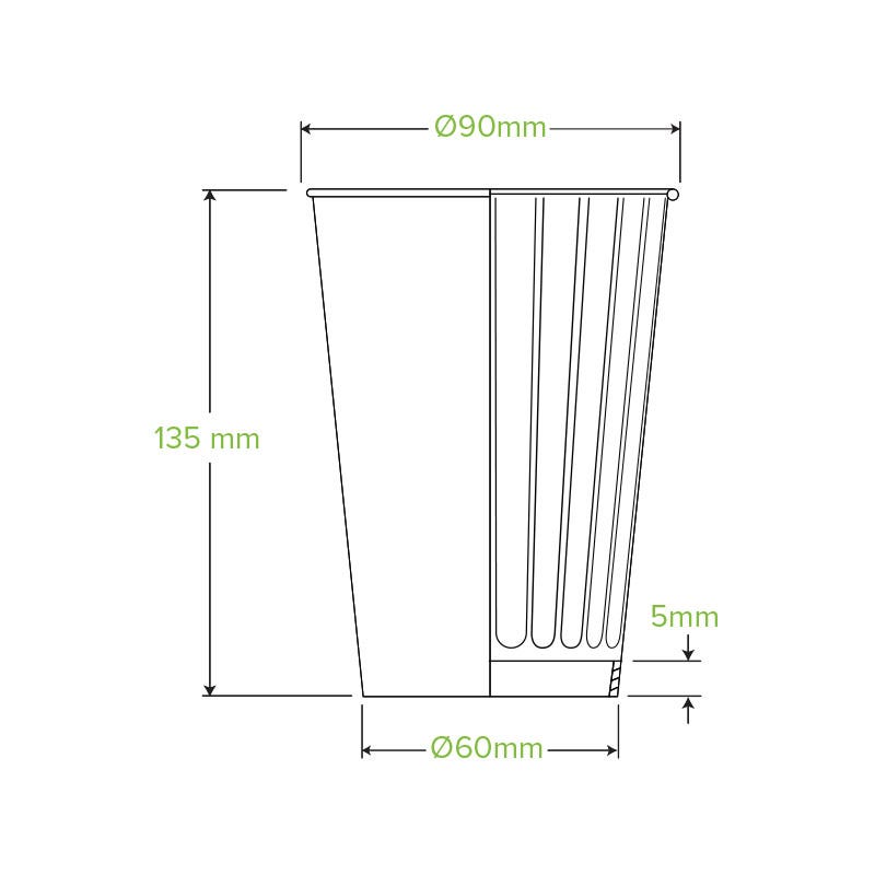 460ml / 16oz (90mm) Stone Double Wall Biocup