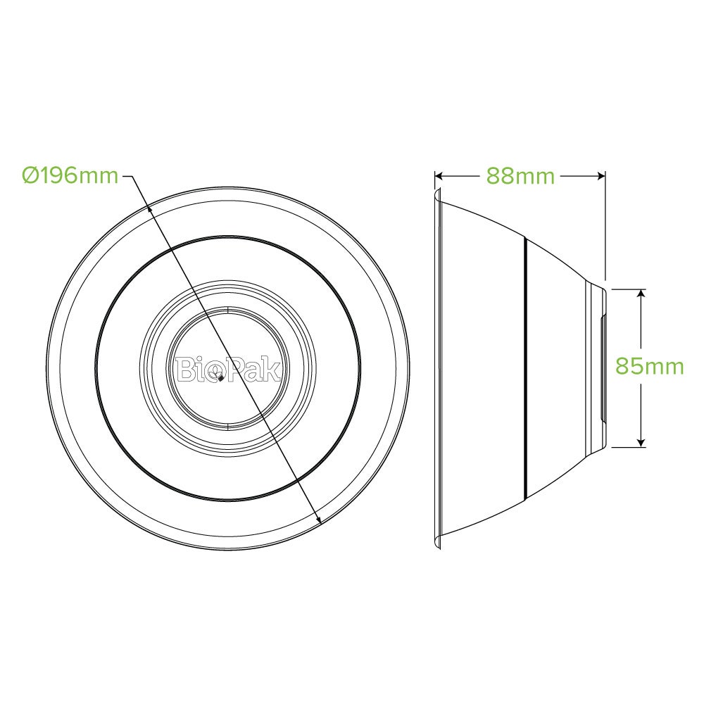 1,420ml / 48oz White Plant Fibre BioBowl