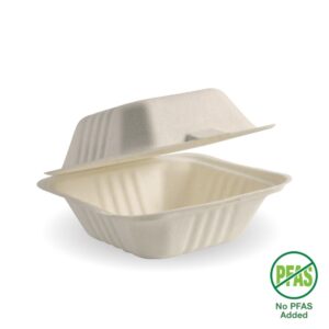 15x15x8cm / 6×6″ Natural Plant Fibre Clamshell