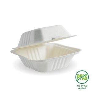 15x15x8cm / 6×6″ White Plant Fibre Clamshell
