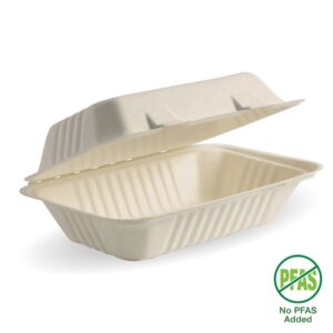 23x15x8cm / 9x6x3" Natural Plant Fibre Clamshell