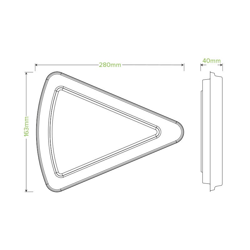 28x16x4cm / 9" Natural Plant Fibre Pizza Slice Clamshell