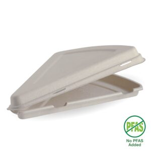 28x16x4cm / 9" Natural Plant Fibre Pizza Slice Clamshell