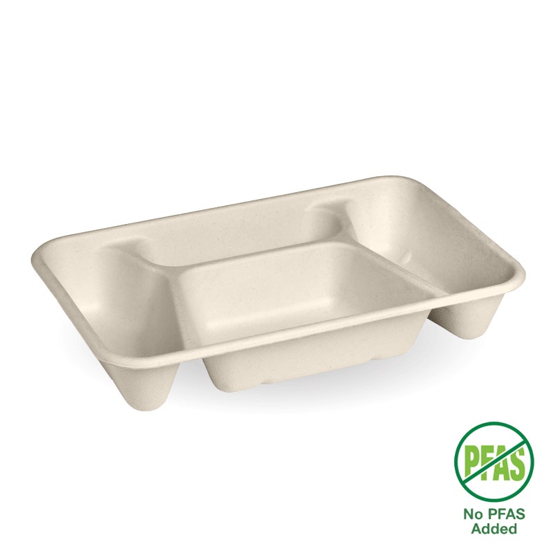 4-Compartment Natural Plant Fibre Takeaway Base