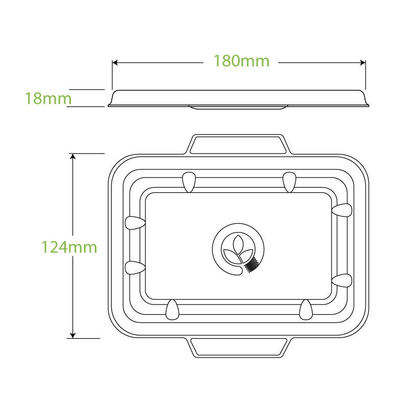 500ml & 600ml Natural Plant Fibre Takeaway Lid