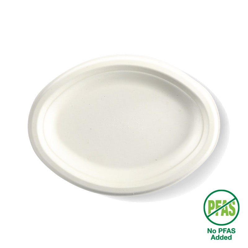 26x19cm / 10.25x7.75" Oval Plant Fibre Plate