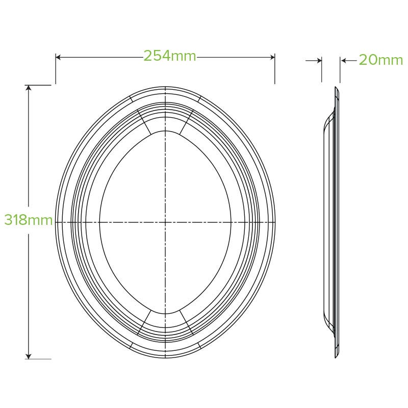 32x25cm / 12.5x10" Oval Plant Fibre Plate