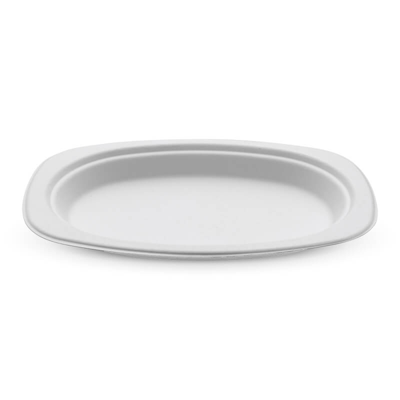 23x16cm/ 9.2x6.5" Rectangular Oval Plant Fibre Plate