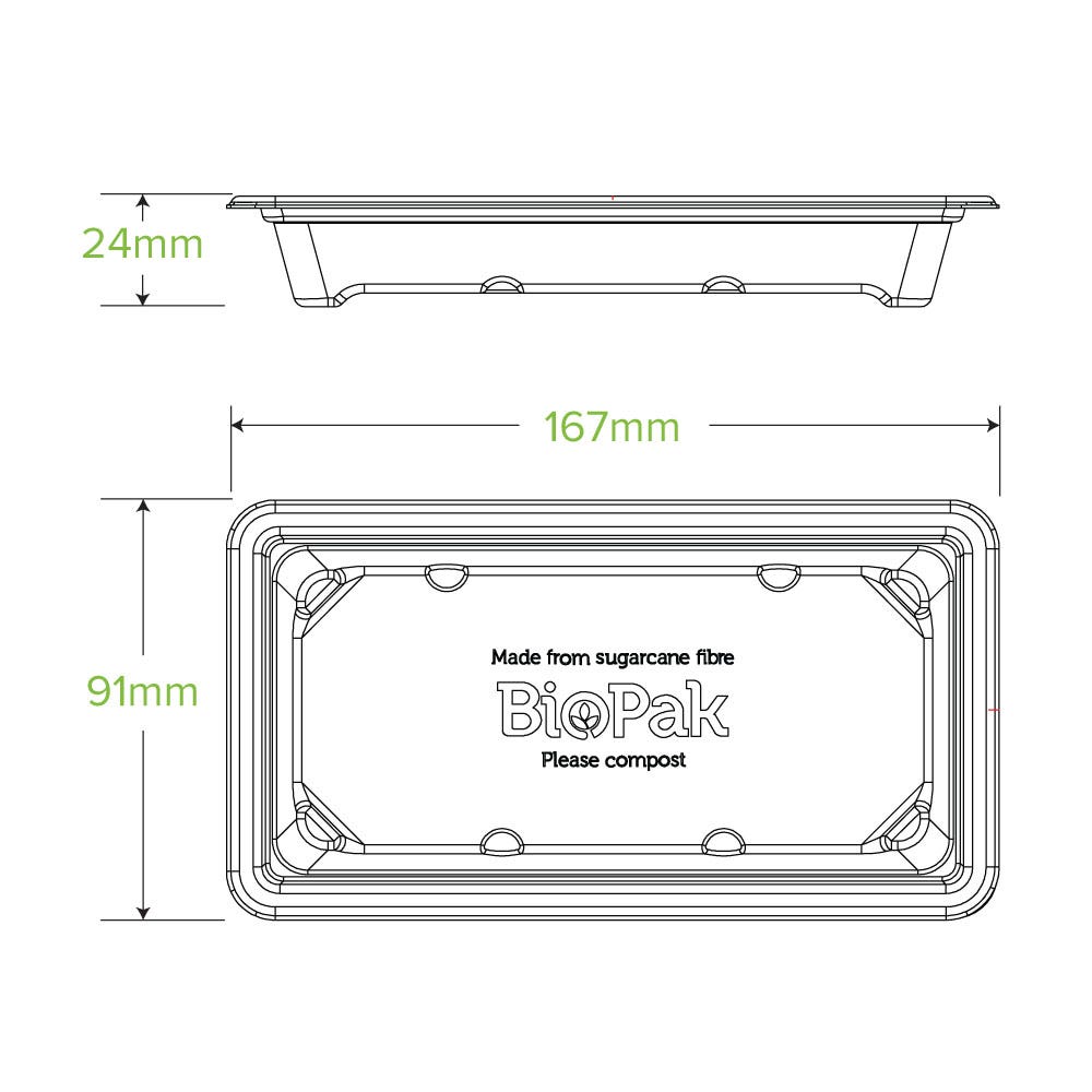 Small Plant Fibre Sushi Tray