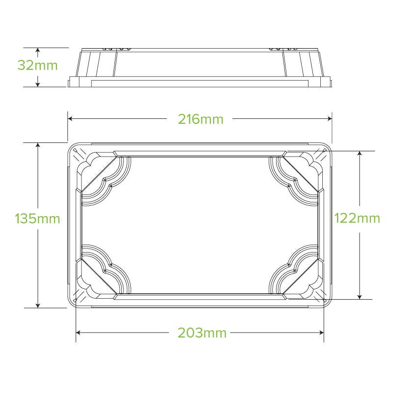 Large Plant Fibre Sushi Tray