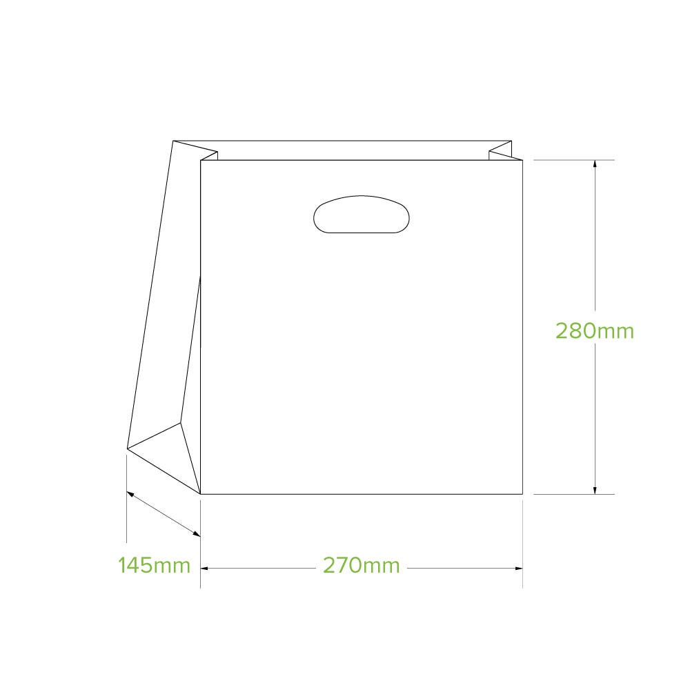 270x145x280mm Small Die Cut Handle Kraft Paper Bags