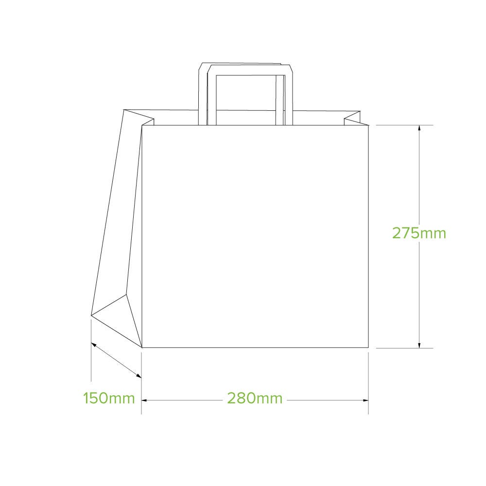 280x150x275mm Small Flat Handle Kraft Paper Bags