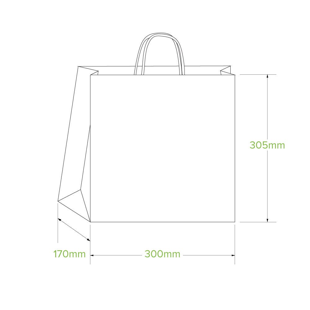 300x170x305mm Large Twist Handle Kraft Paper Bags