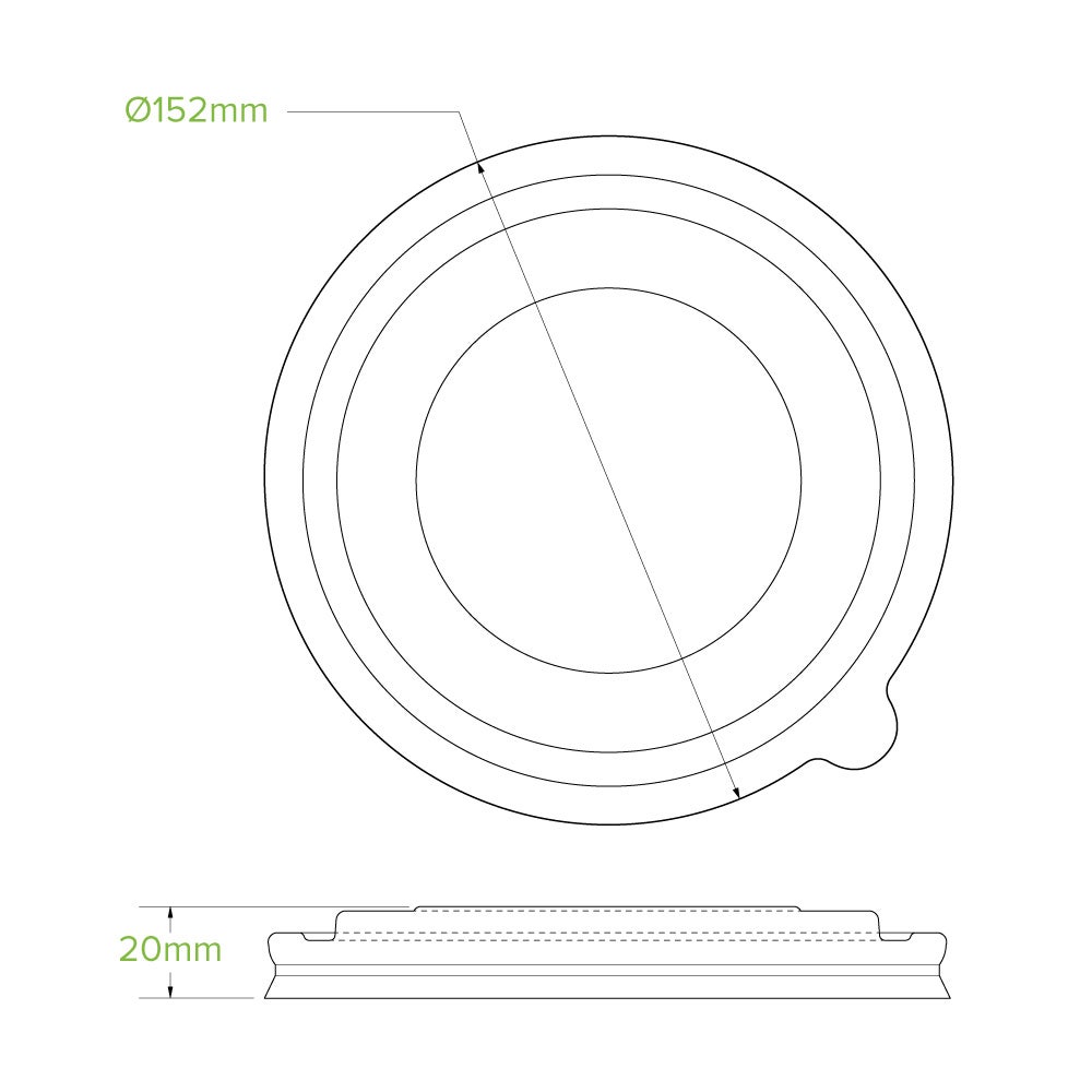 500-1,000ml PLA Kraft BioBowl lid