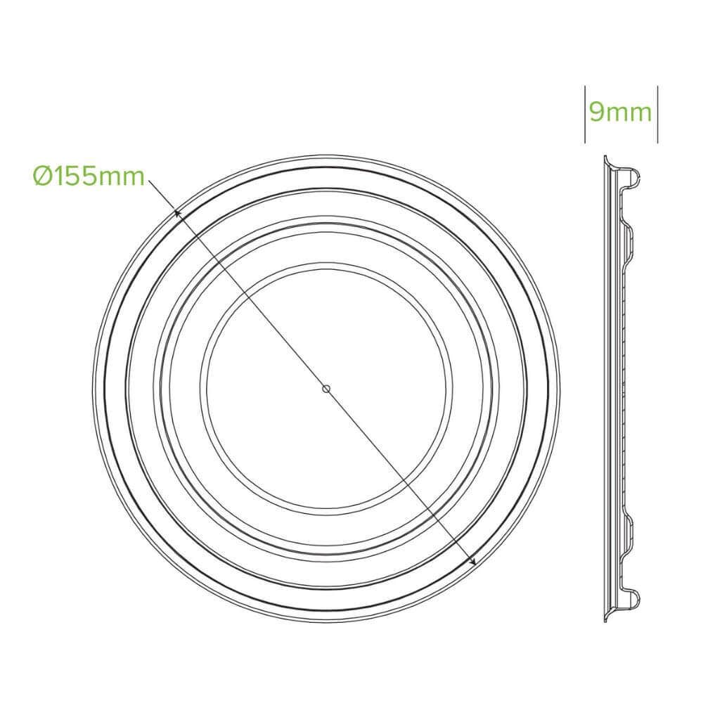 500-1,000ml White Plant Fibre BioBowl Lid