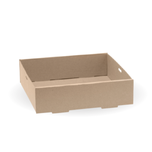 A plain, rectangular BioBoard Catering Tray with short sides and open top, placed on a white background.