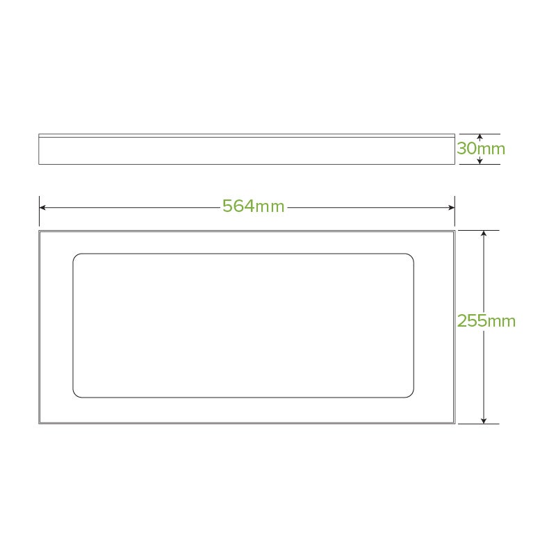 Large BioBoard Catering Tray PLA Window Lid