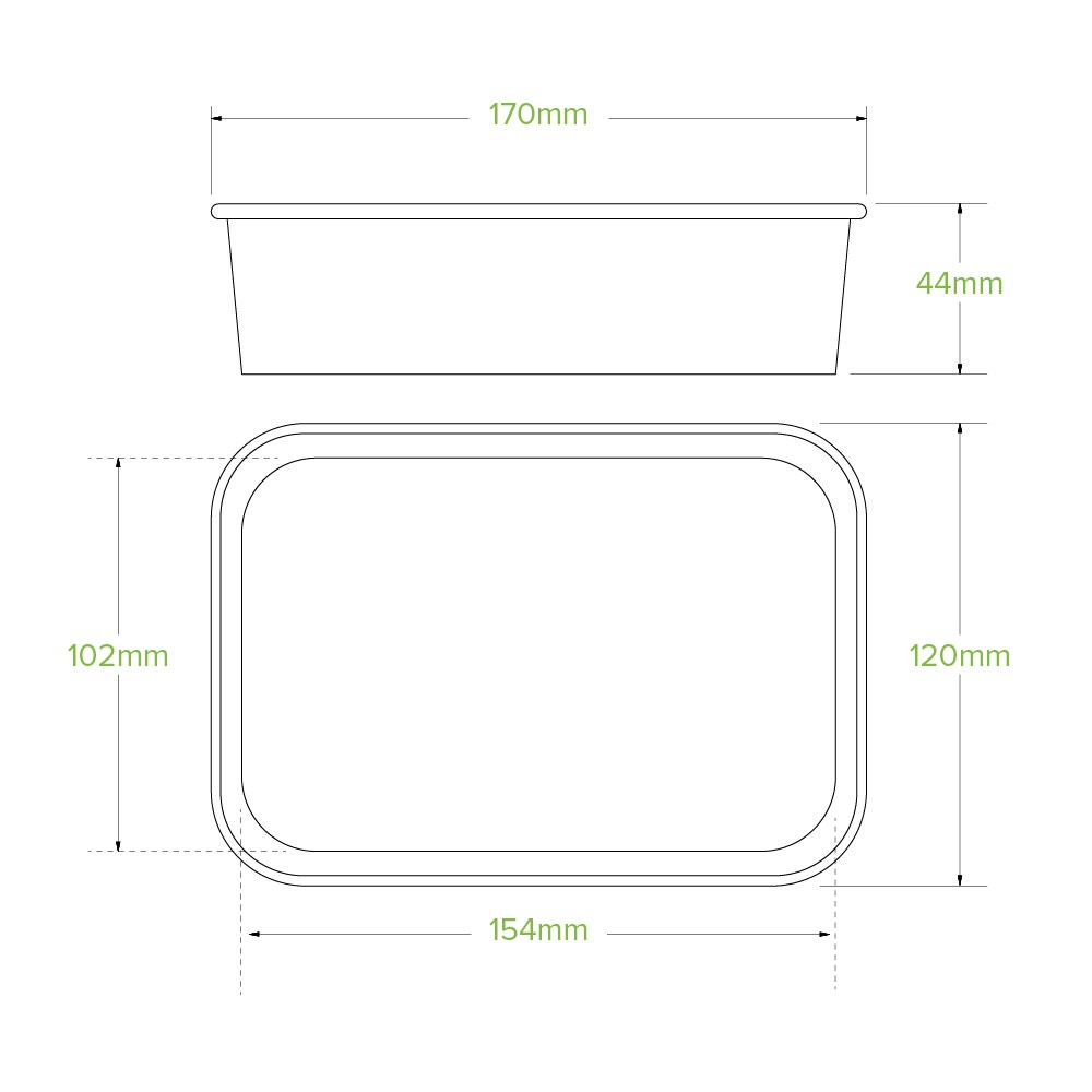 500ml White BioBoard Takeaway Base