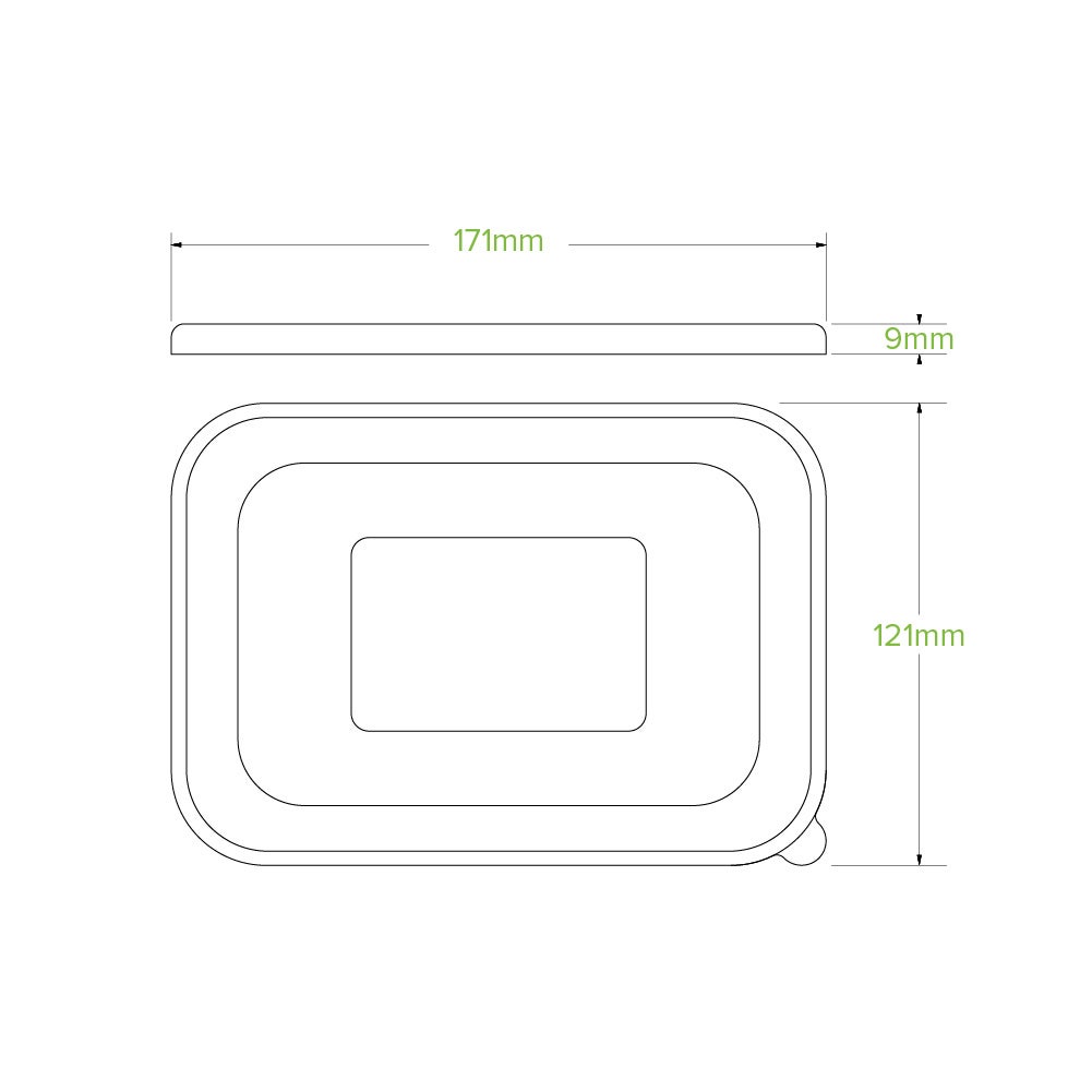 500-1,000ml PP BioBoard Takeaway Lid