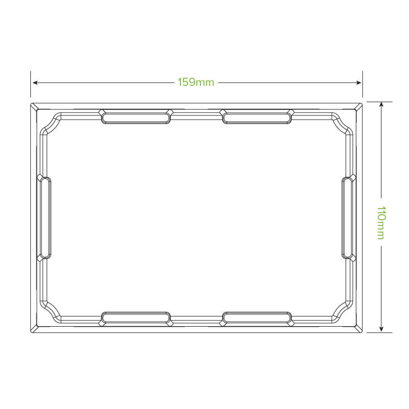 Small BioBoard Sushi Tray PET Lid