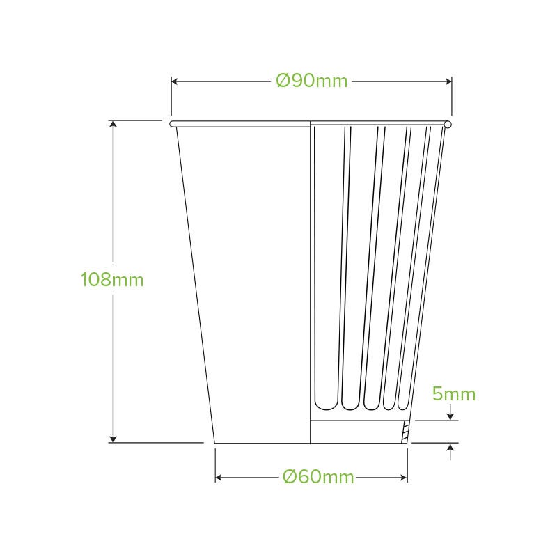 390ml / 12oz (90mm) Black Double Wall BioCup