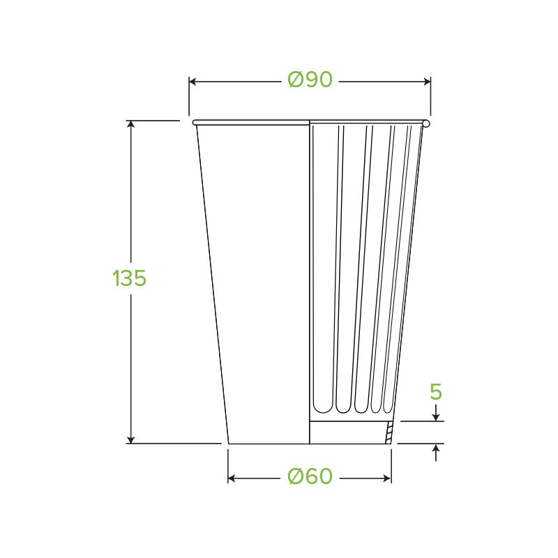 460ml / 16oz (90mm) White Double Wall BioCup