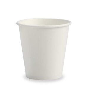 A plain white 230ml BioCup is shown against a white background.