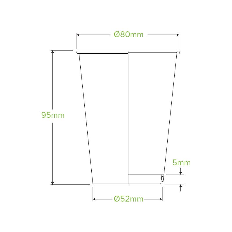280ml / 8oz (80mm) Black Single Wall BioCup