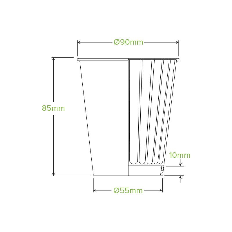 295ml / 8oz (90mm) White Double Wall BioCup
