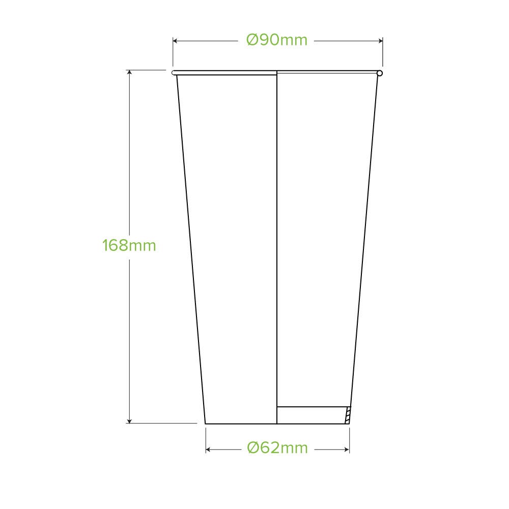 650ml / 22oz (90mm) Leaf Cold Paper BioCup