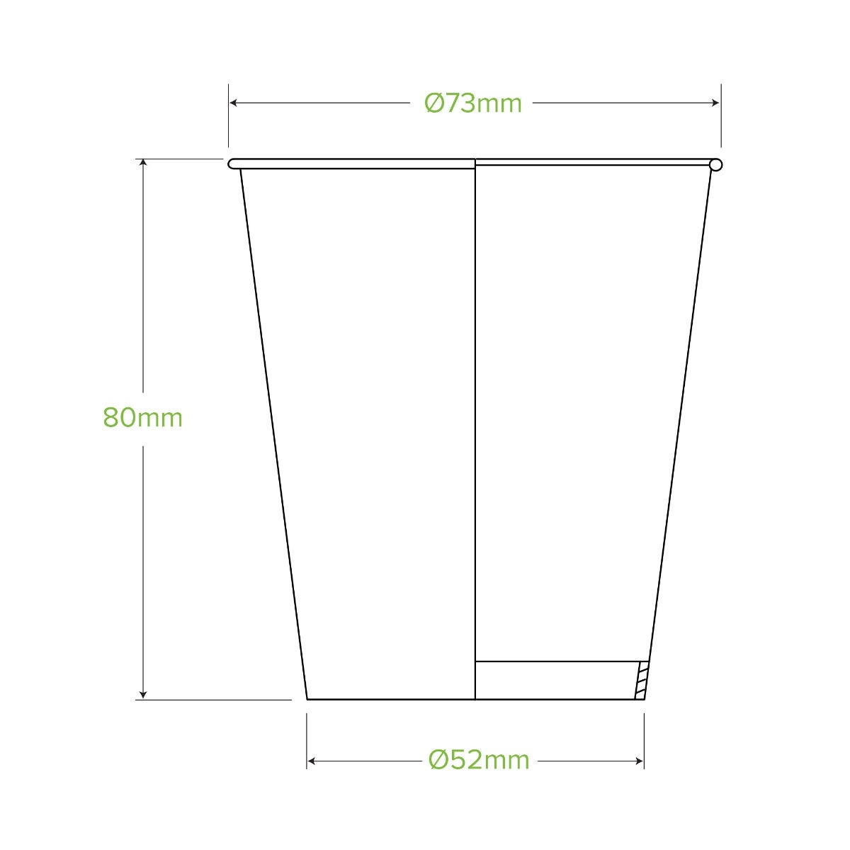 200ml / 6oz (73mm) White Cold Paper Water BioCup