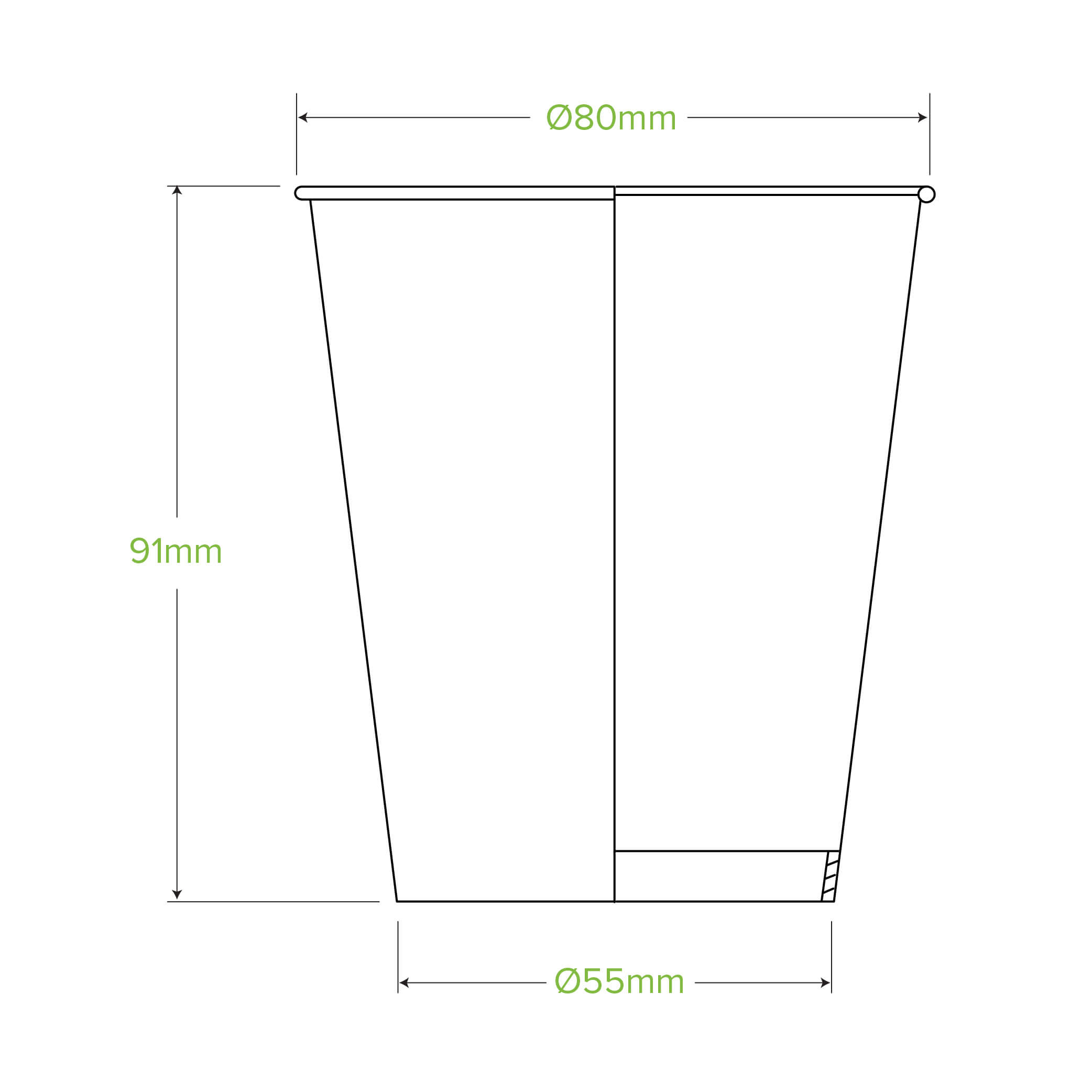280ml / 8oz (80mm) White Cold Paper BioCup