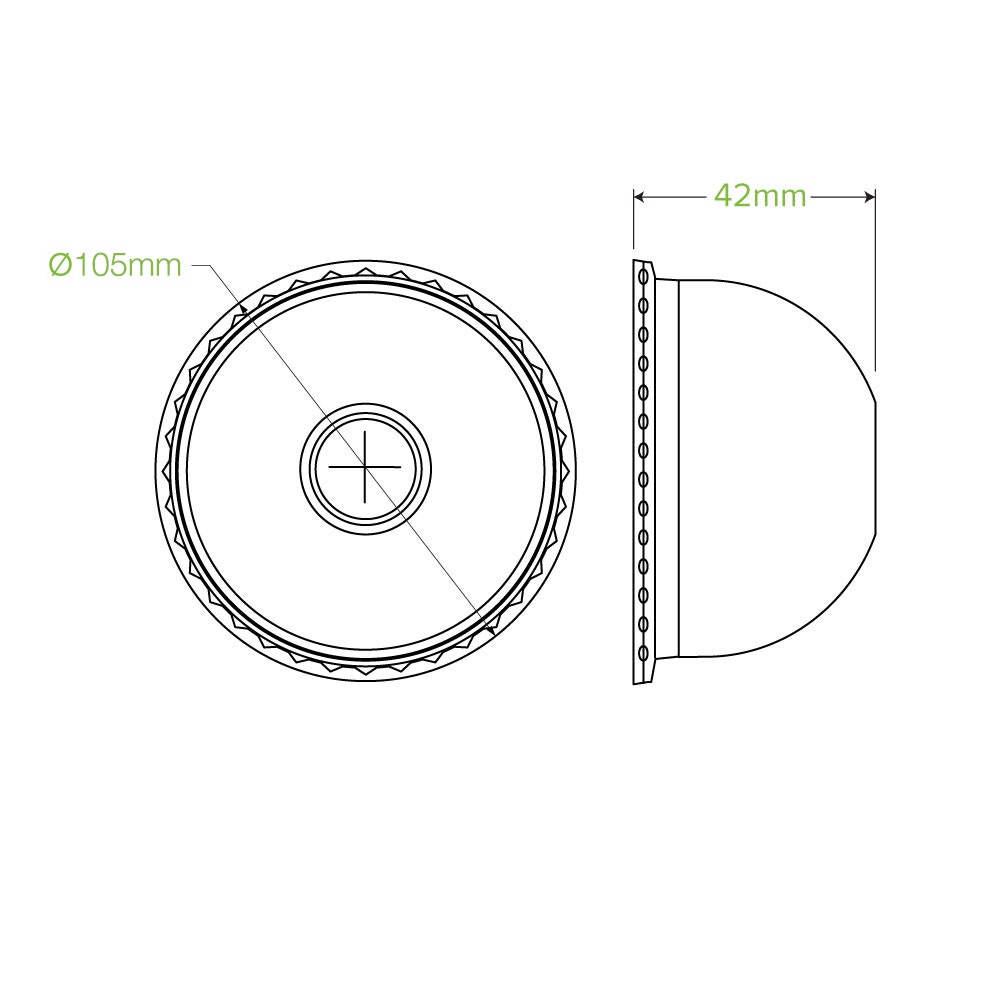 105mm Clear PET Dome Cold Paper BioCup Lid