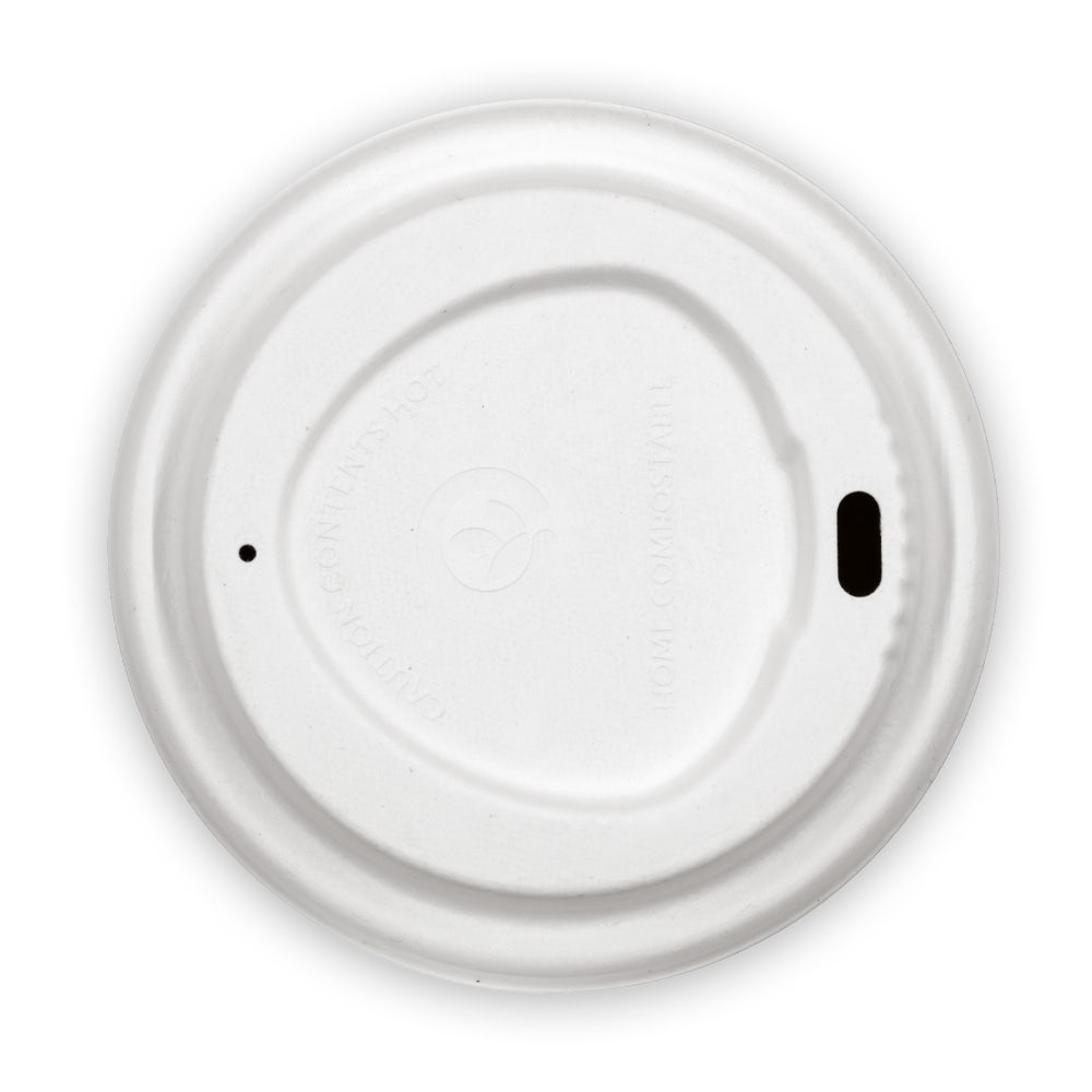 90mm Large White Plant Fibre BioCup Lid - Image 3
