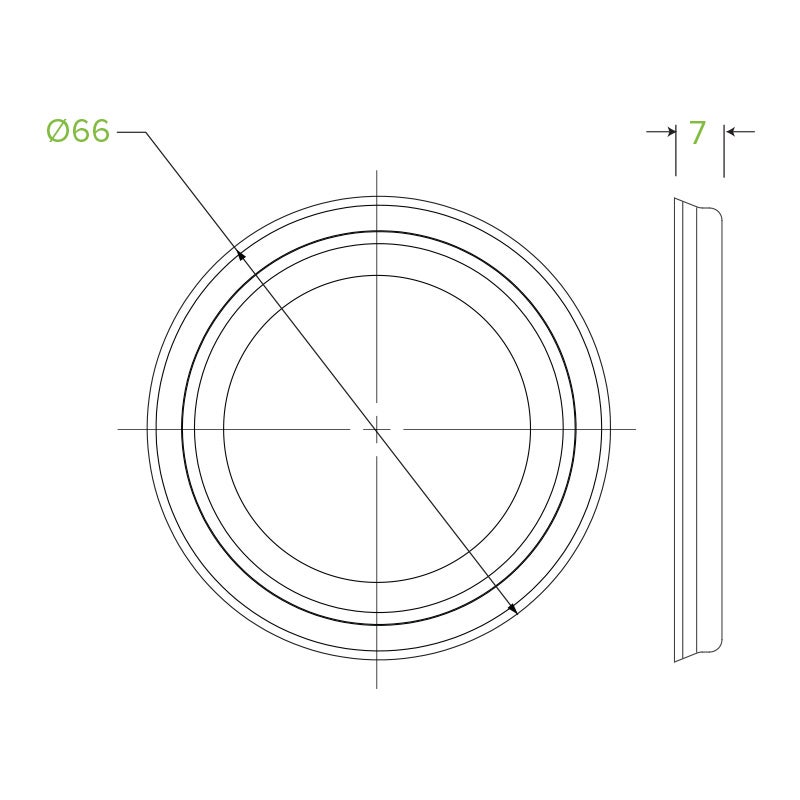 63mm / 4oz White PS No Hole BioCup Lid - Image 3