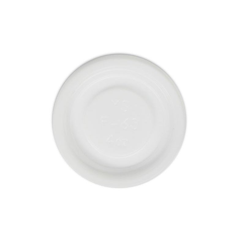 63mm / 4oz White PS No Hole BioCup Lid