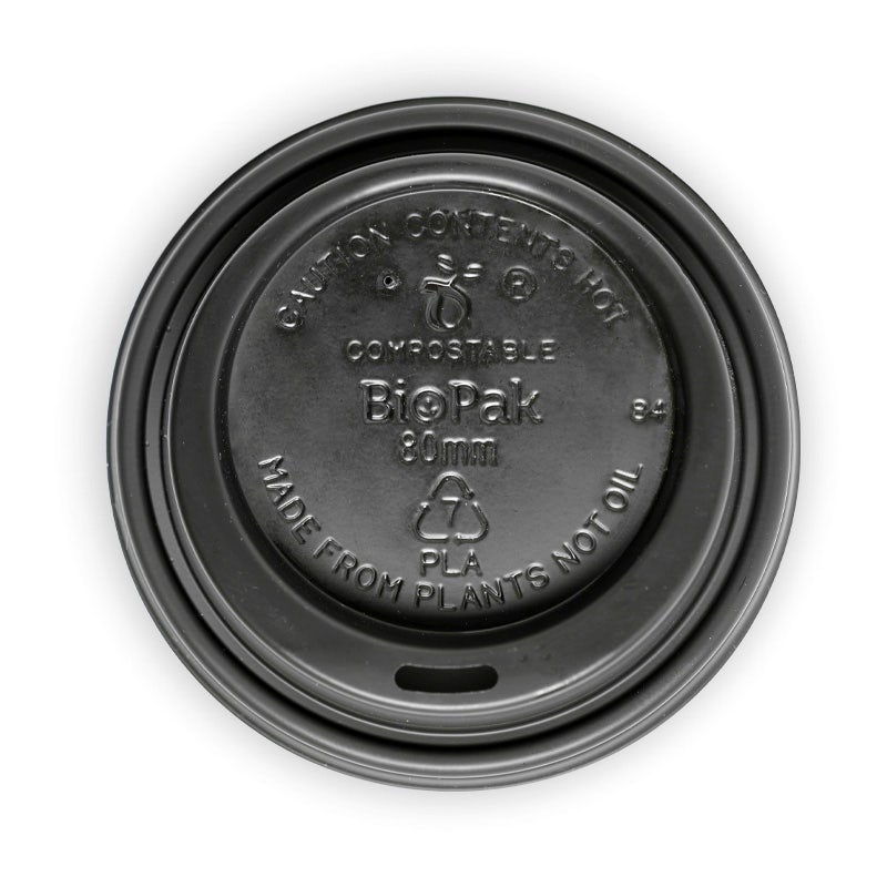 80mm Small Black PLA BioCup Lid
