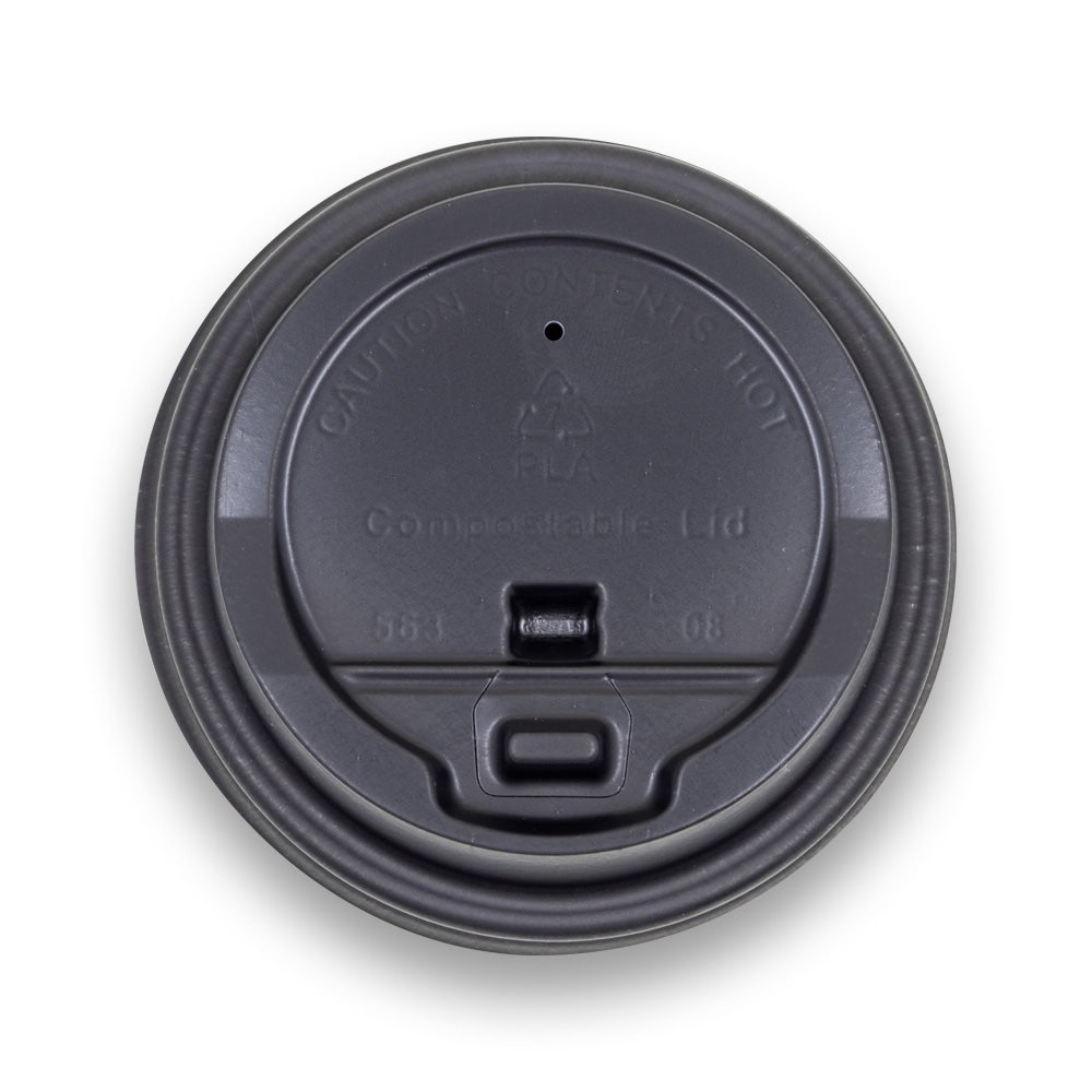80mm Small Black Reclosable PLA BioCup Lid