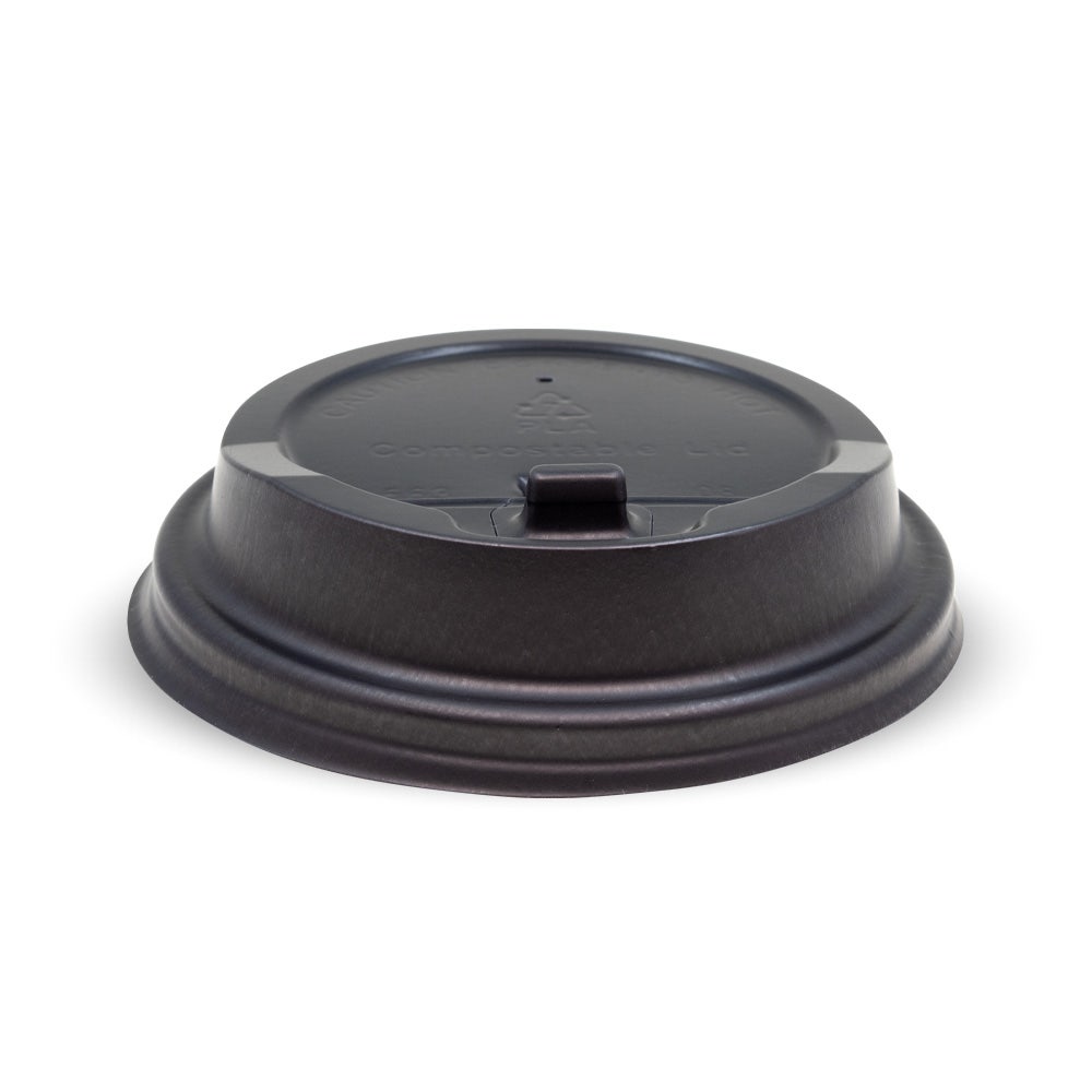 80mm Small Black Reclosable PLA BioCup Lid