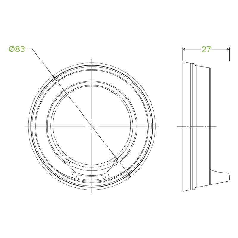 80mm Small White PS Sipper BioCup Lid