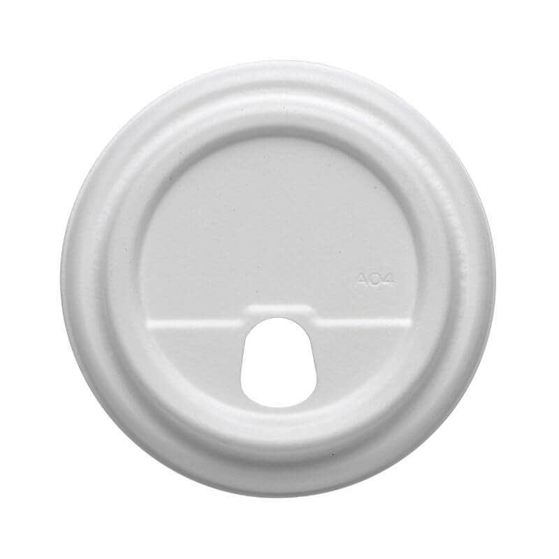 90mm Large White Plant Fibre Strawless BioCup Lid