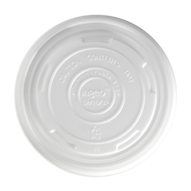 430-950ml / 12-32oz White PLA BioBowl Lid