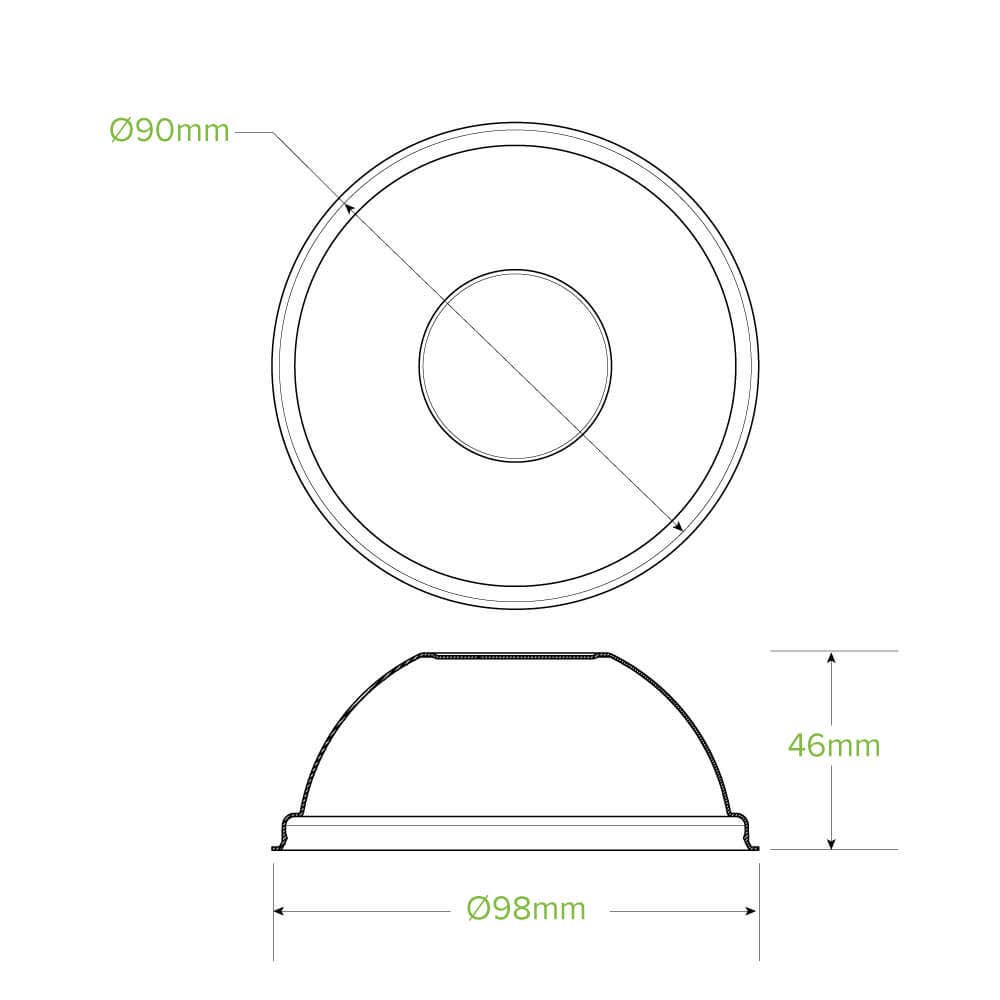 250ml / 8oz PLA Dome Paper Bowl Lid