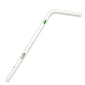 6mm Regular White Bendy BioStraw