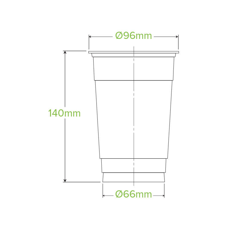 600ml Clear Unbranded BioCup