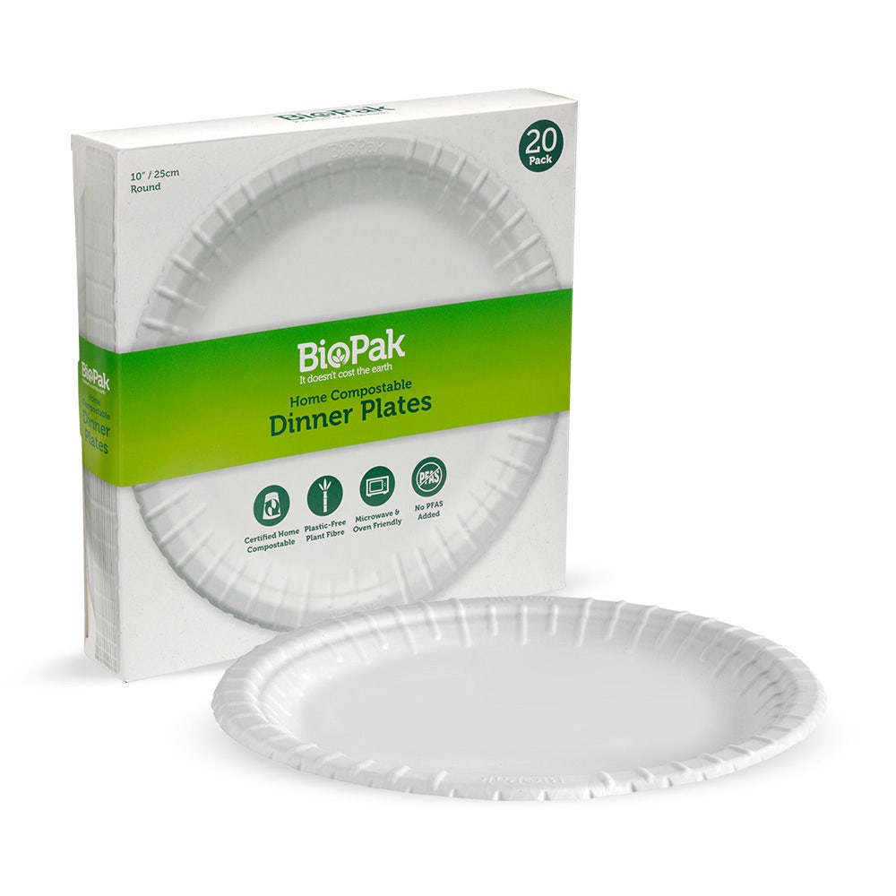 20 Pack - 25cm / 10" White BioPlates