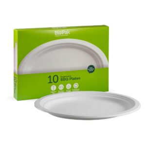 10 Pack – 31cm / 12″ White BioPlates