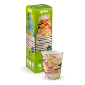 25 Pack - 295ml / 8oz (80mm) Art Series Single Wall BioCup