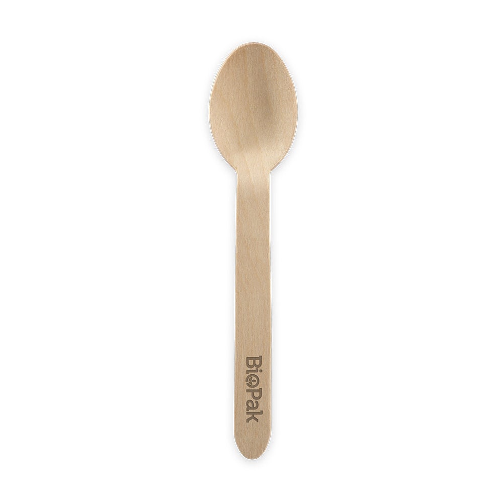 10 Pack - 16cm Wooden Spoon In Paper Sleeves