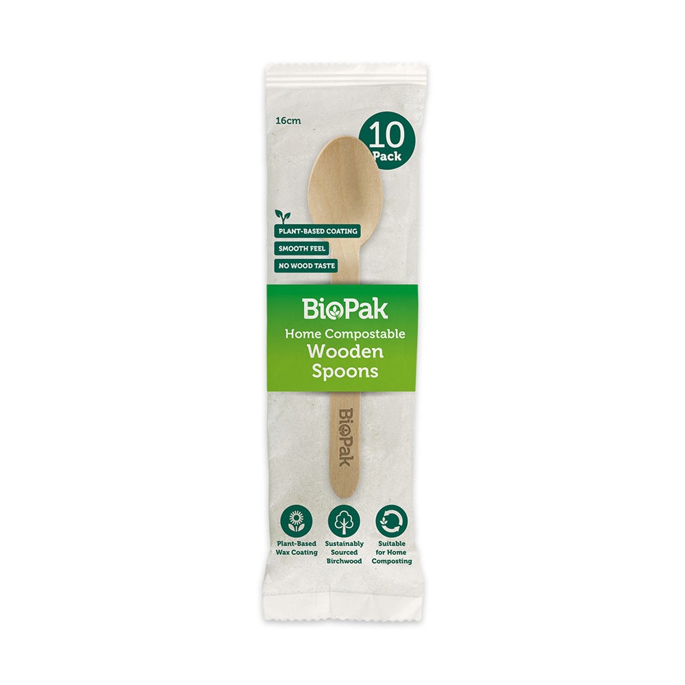 10 Pack - 16cm Wooden Spoon In Paper Sleeves - Image 4